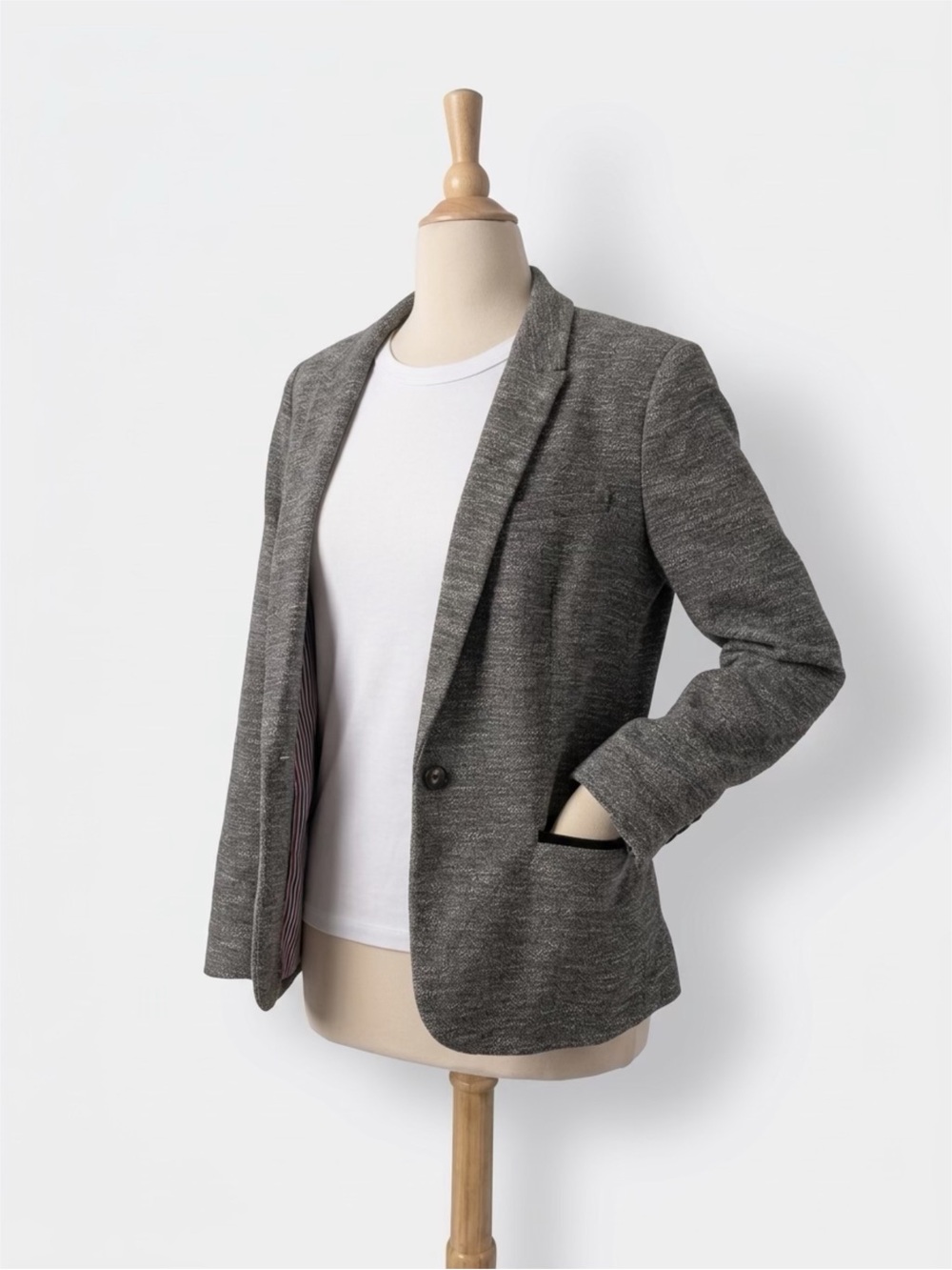 Tommy Hilfiger Classic Women's Grey Textured Blazer